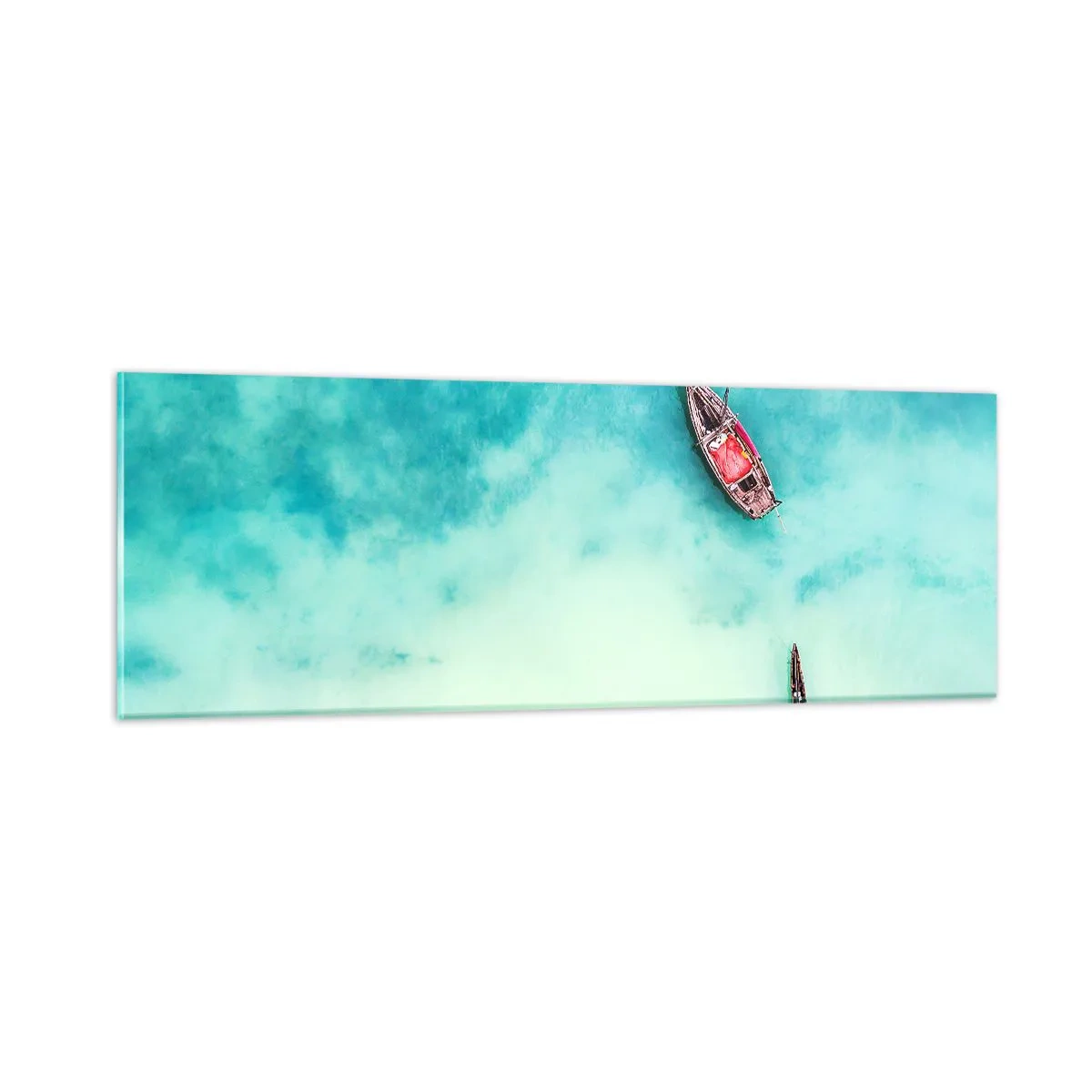 Billede på glas - For på Zanzibars strande, når det overskydende vand... - 90x30 cm