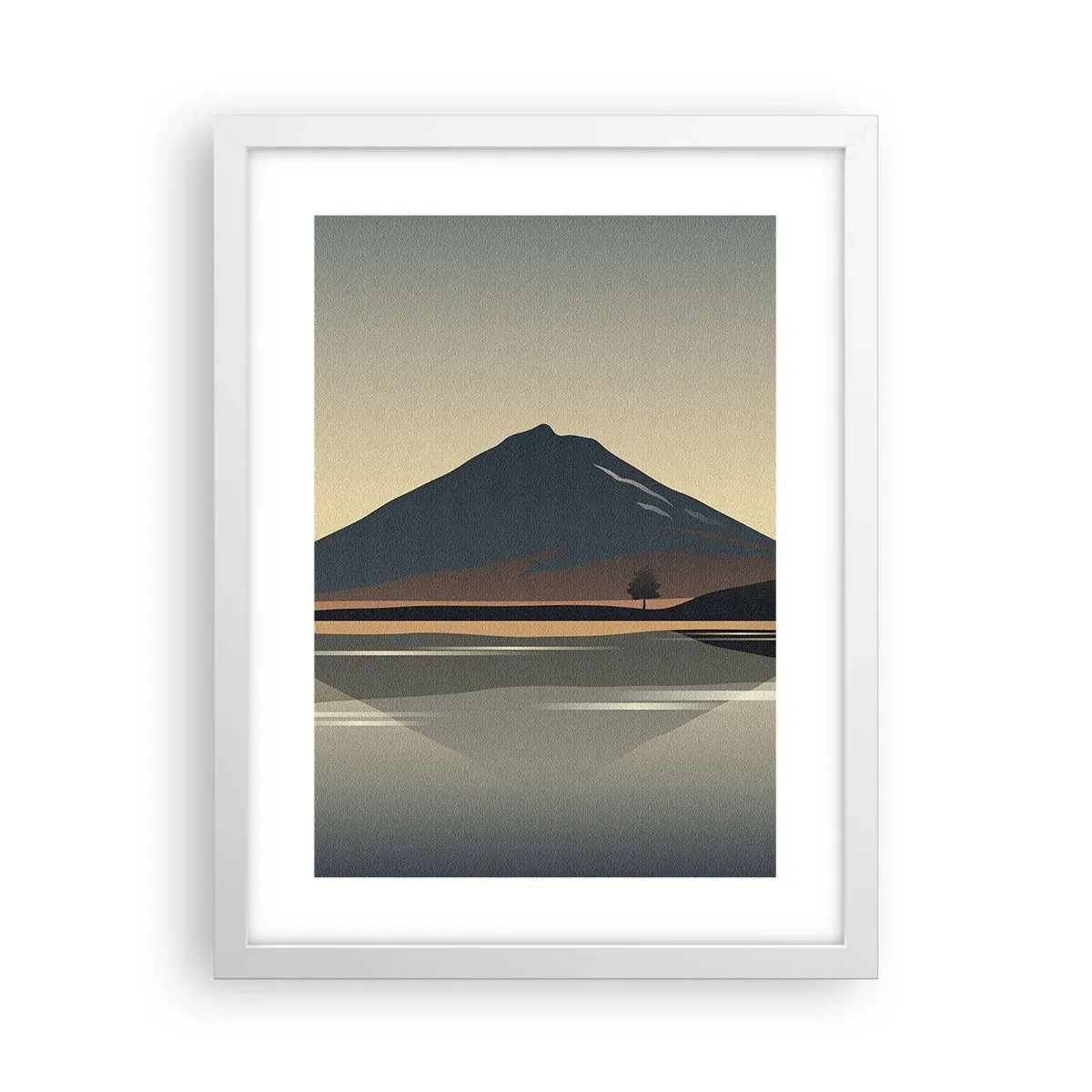 Plakat i hvid ramme - Spejlrefleksion - 30x40 cm