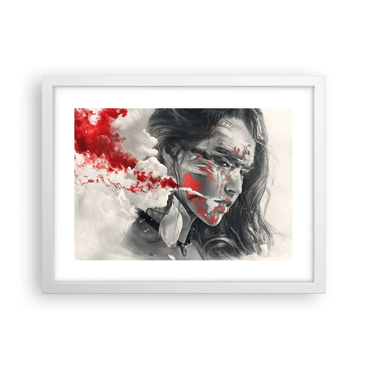 Plakat i hvid ramme - I det absurdes damp - 40x30 cm