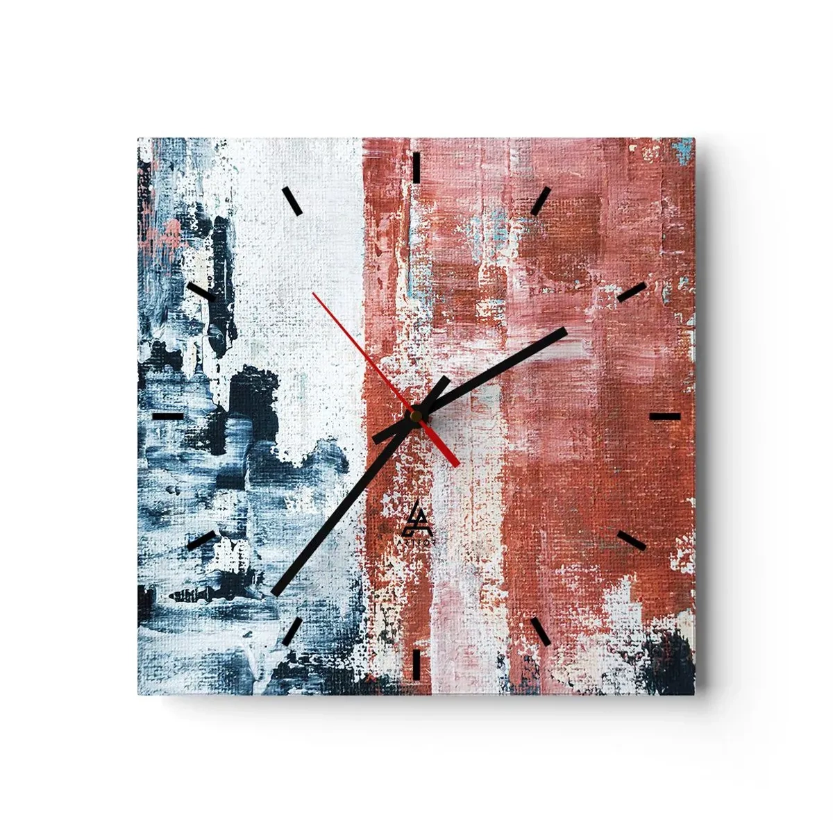 Vægur, Uret - Abstrakt halvt og halvt - 30x30 cm