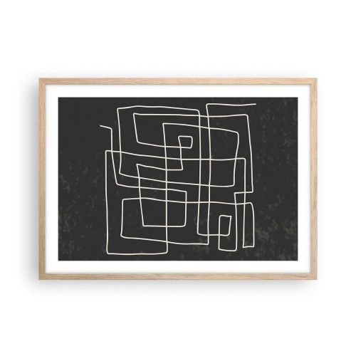 Plakat i ramme af lyst egetræ - Ikke helt så enkel - 70x50 cm