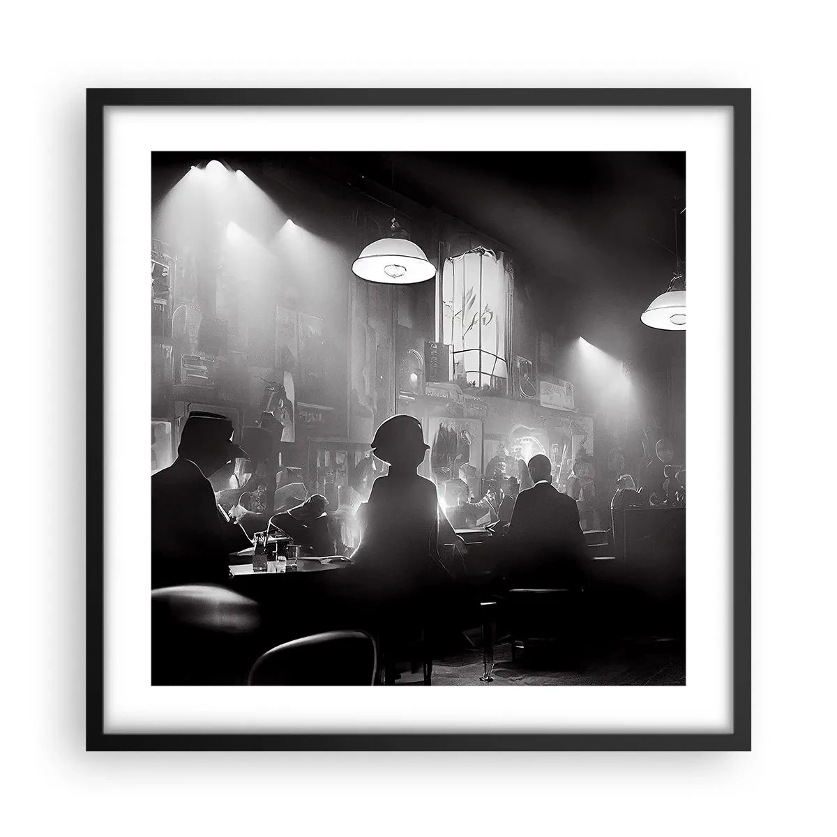 Plakat i sort ramme - I en jazzet stemning - 50x50 cm