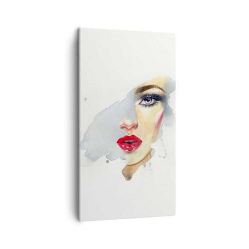 Lærredstryk - Billede på lærred - Refleksion i en vanddråbe - 45x80 cm