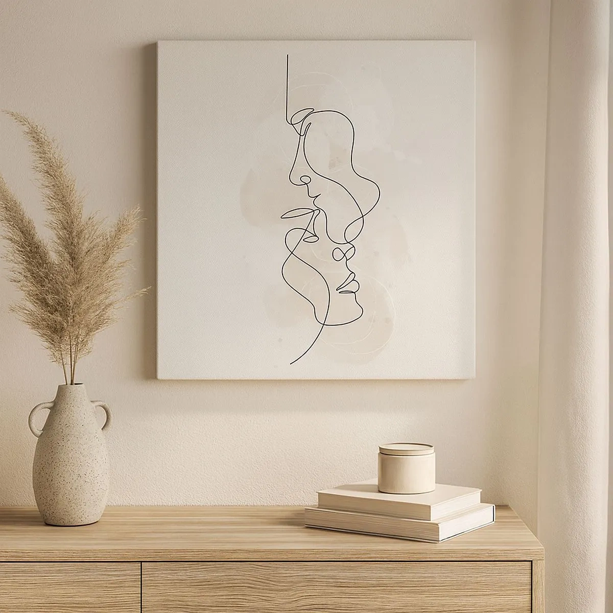 Lærredstryk - Billede på lærred - Omfavnet i en omfavnelse - 30x30 cm