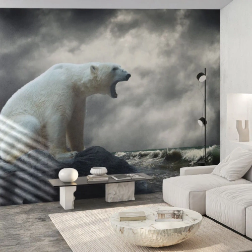 Fototapet Standard Eco - Den ensomme konge af Arktis - Dyr, Isbjørn, Ocean - 250x175 cm
