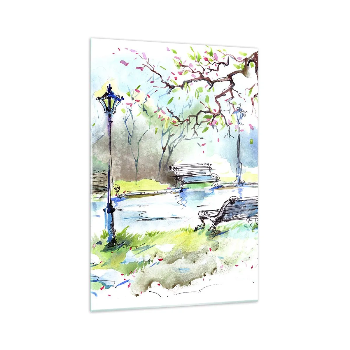 Billede på glas - Den magiske stilhed i parken - 70x100 cm