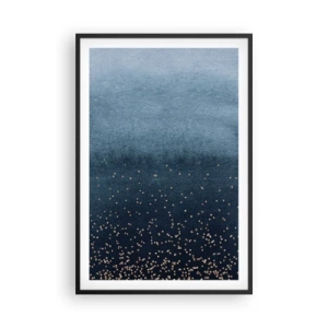 Plakat i sort ramme - Sammensætning - blå faser - 61x91 cm