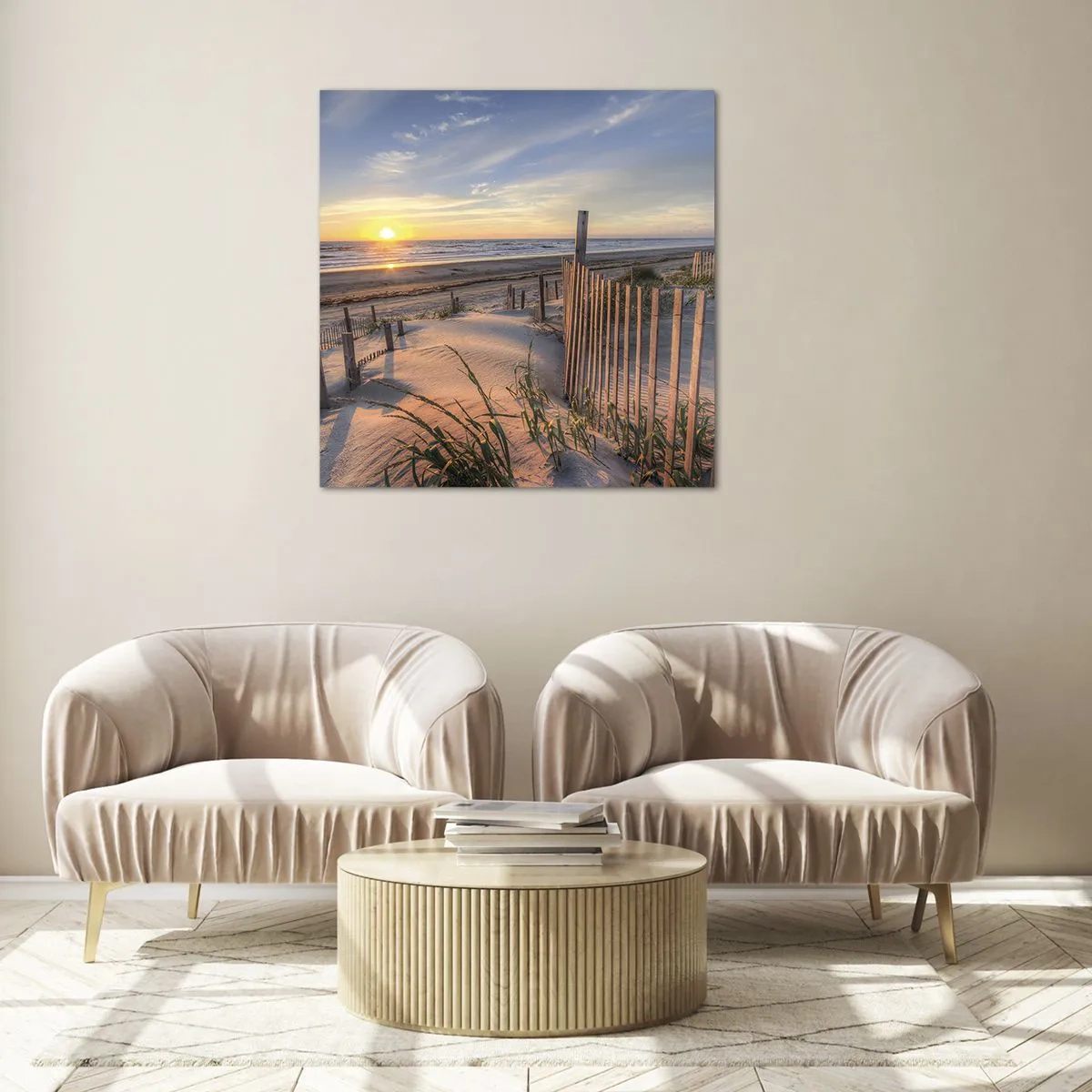 Billede på glas - Vindens blænding og skygge - 70x70 cm