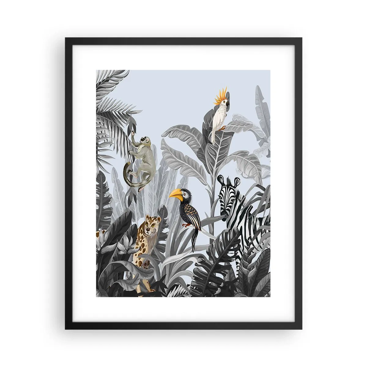 Plakat i sort ramme - En afrikansk fabel - 40x50 cm