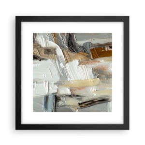 Plakat i sort ramme - Farverige lagdelinger - 30x30 cm