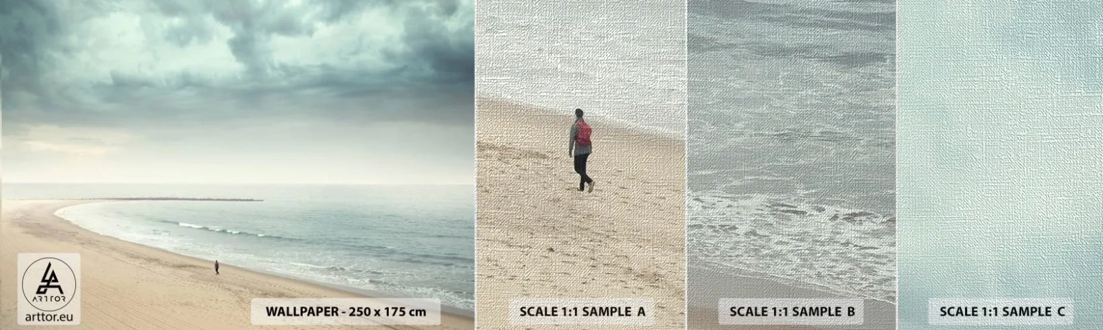 Prøve Fototapet Premium Canvas - På jagt efter fred - Hav, Strand, Gå - 100x30 cm