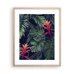 Plakat i ramme af lyst egetræ - Brænd i grønt - 40x50 cm