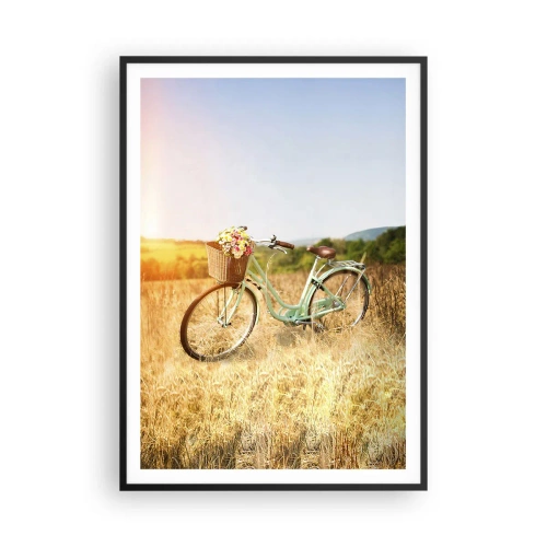 Plakat i sort ramme - Jeg bliver her et stykke tid - 70x100 cm