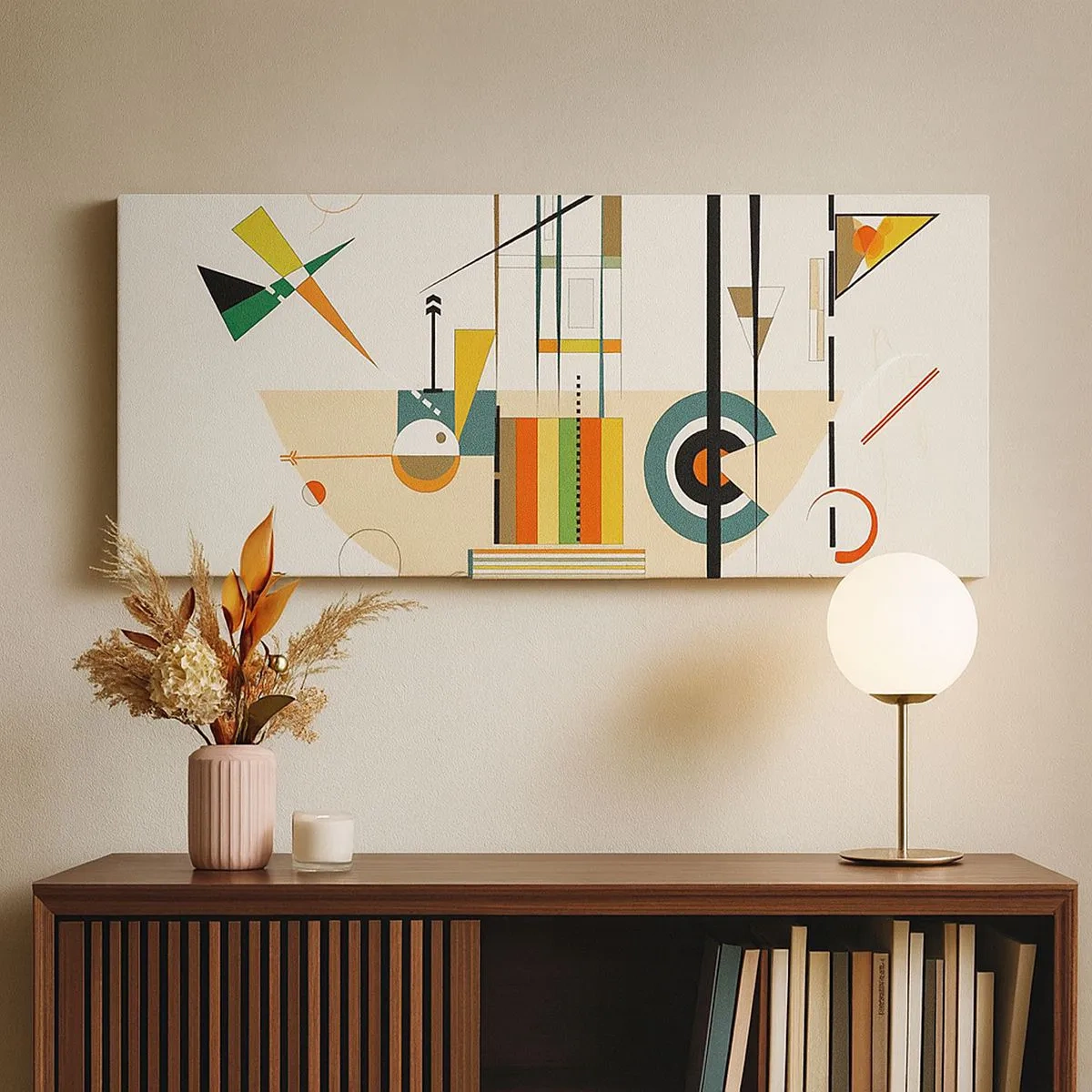 Lærredstryk - Billede på lærred - Og verden griner - 100x40 cm