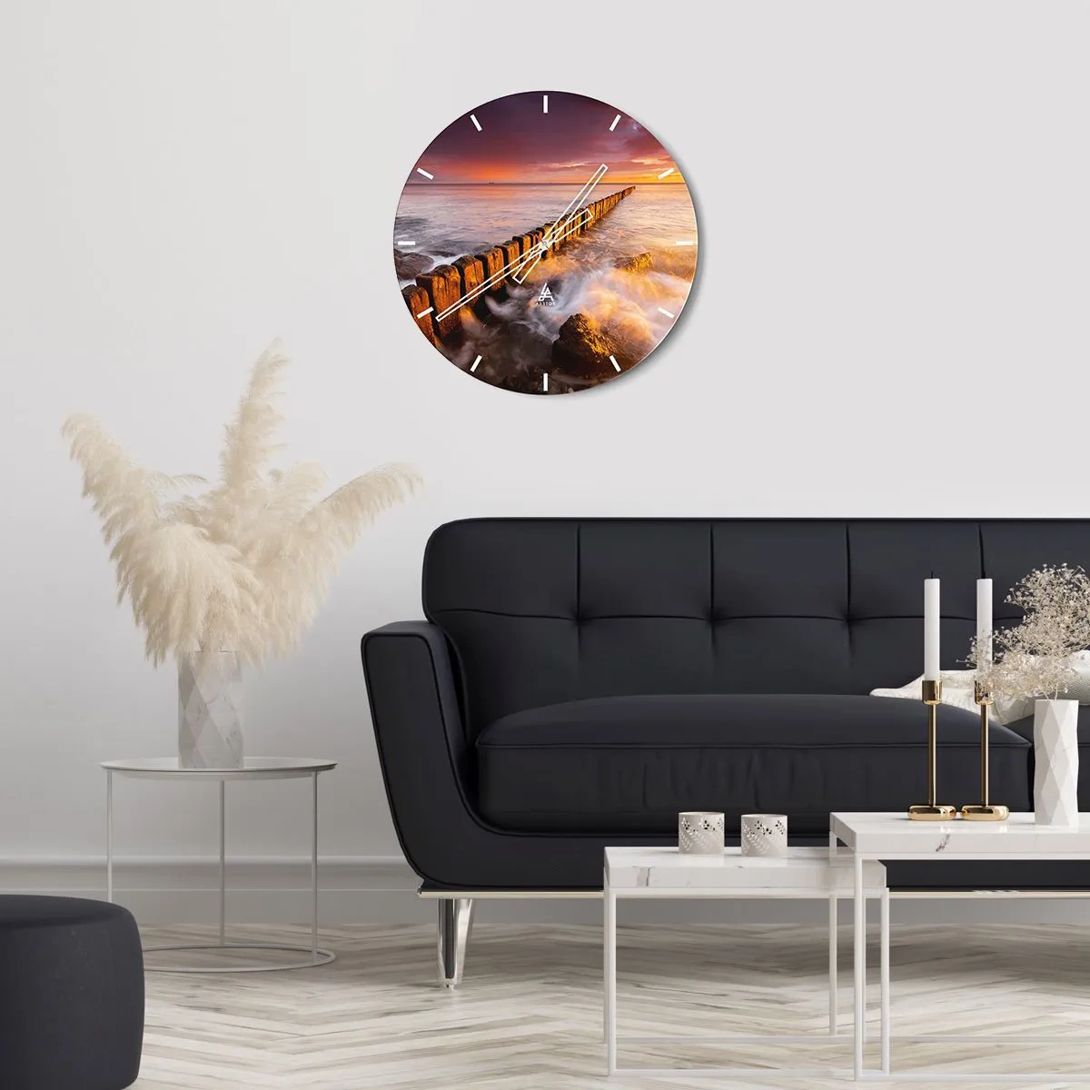 Vægur, Uret - Bølgernes blidhed - 40x40 cm