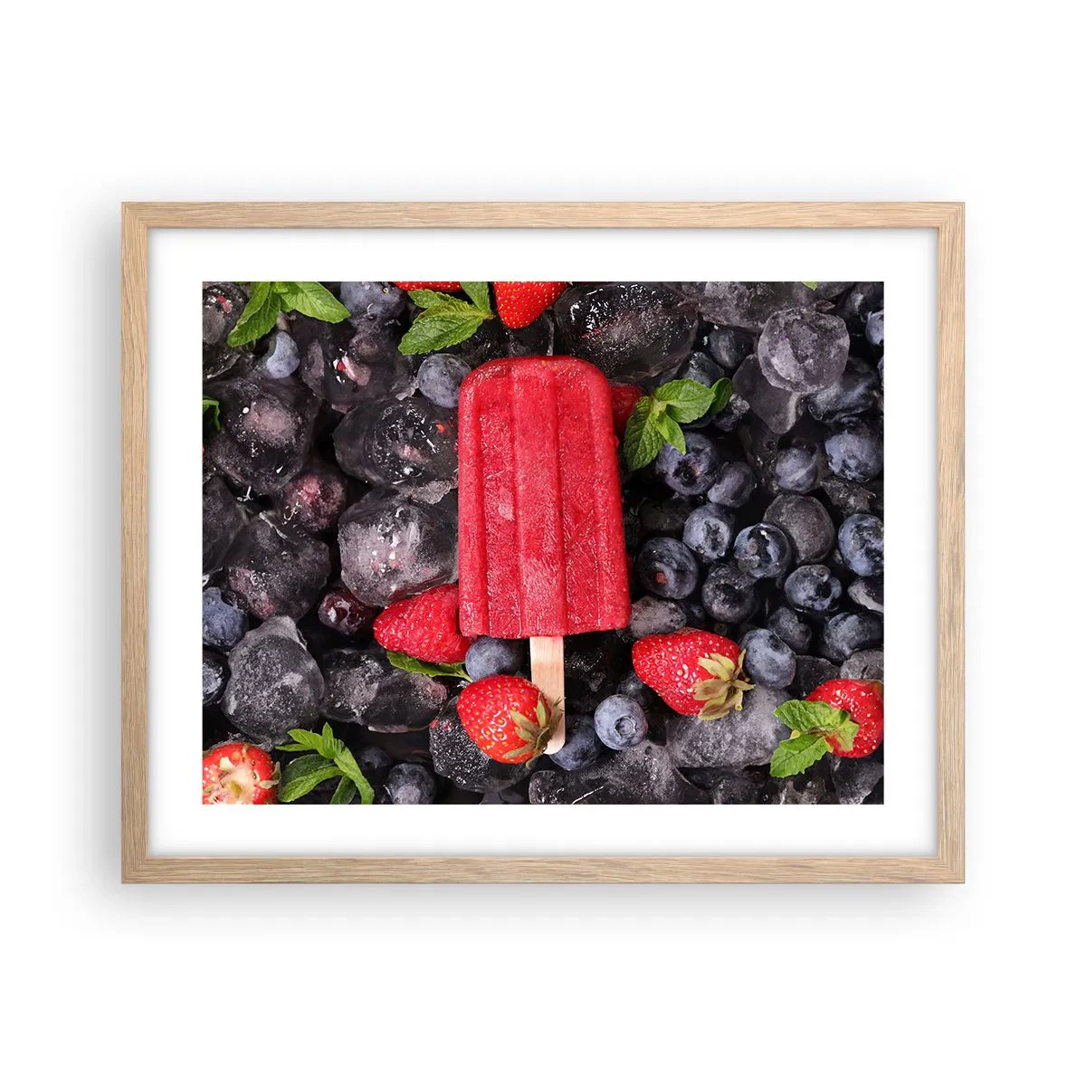 Plakat i ramme af lyst egetræ - En smag af varm sommer - 50x40 cm