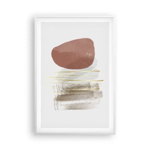 Plakat i hvid ramme - Abstrakt kolonnade - 61x91 cm