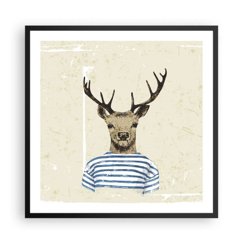 Plakat i sort ramme - Fordi jeg kan lide stribede skjorter! - 60x60 cm