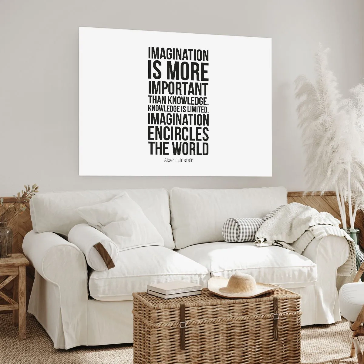 Plakat - Einstein om fantasiens kraft - 70x50 cm