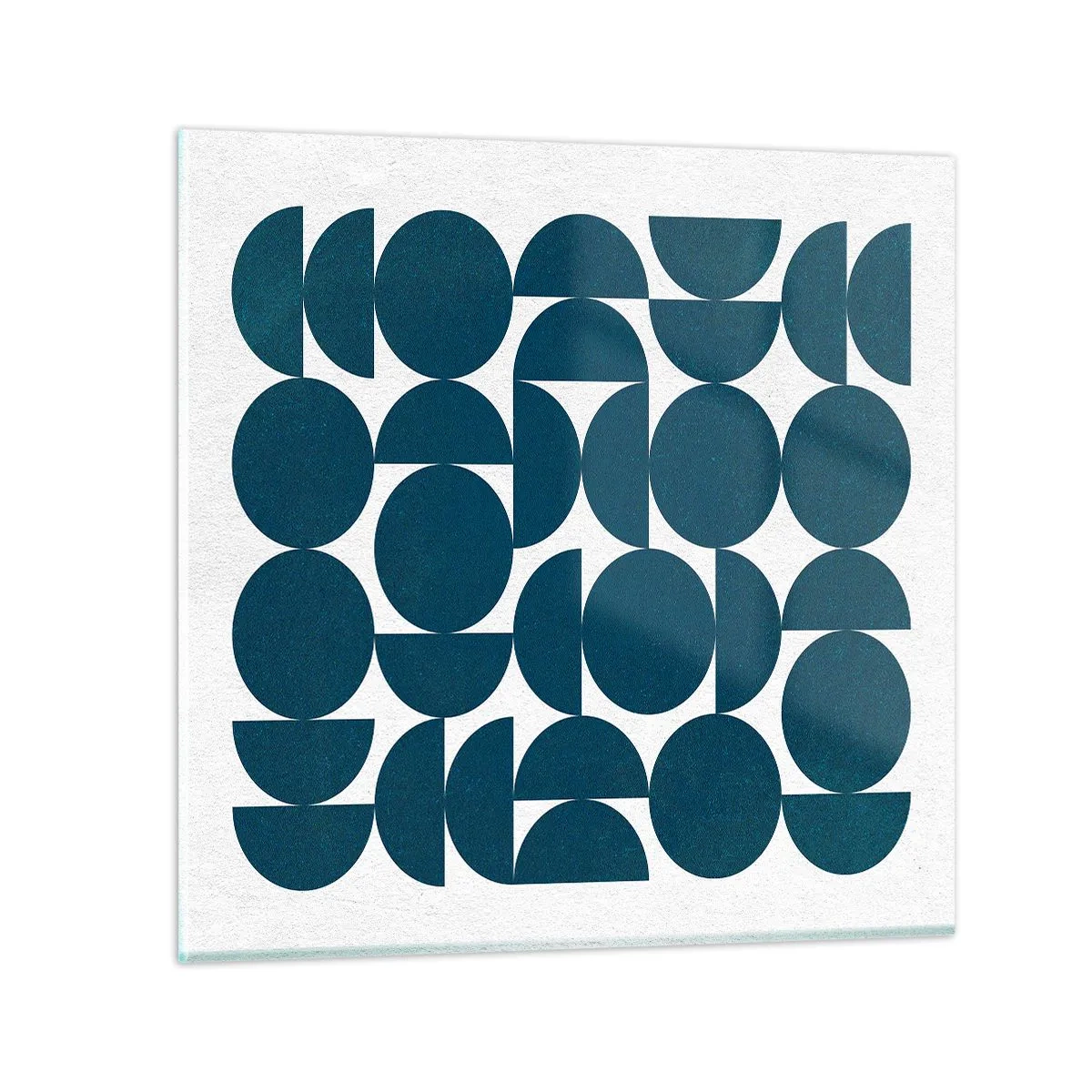 Billede på glas - Cirkler og halvcirkler - 40x40 cm