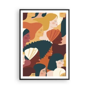 Plakat i sort ramme - Kun kvindelighed - 70x100 cm