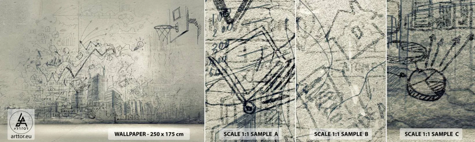 Fototapet Prøve Standard Eco - Mit vidunderlige byliv - Graffiti, Stykke, Grafik - 100x30 cm