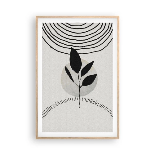 Plakat i ramme af lyst egetræ - Komposition: naturens ritualer - 61x91 cm