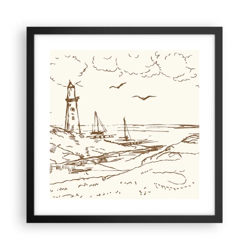 Plakat i sort ramme - Oversigt over sommerminder - 40x40 cm