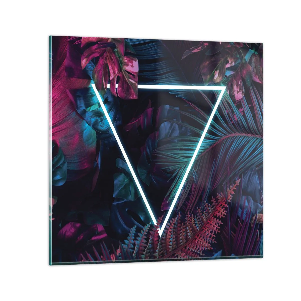 Billede på glas - Have i disco-stil - 50x50 cm