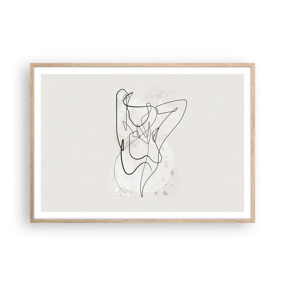 Plakat i ramme af lyst egetræ - Forførelsens kunst - 100x70 cm