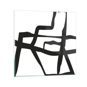 Billede på glas - Sort og hvid konstruktion - 30x30 cm