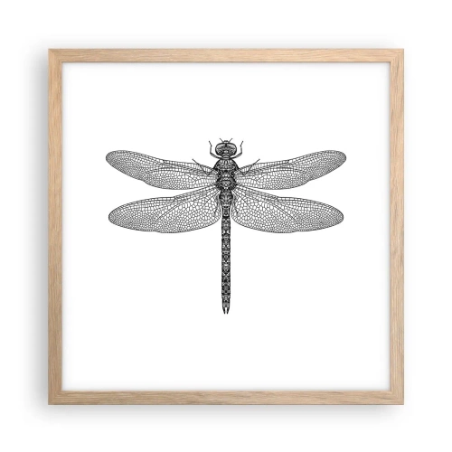 Plakat i ramme af lyst egetræ - Præcision i naturen - 40x40 cm