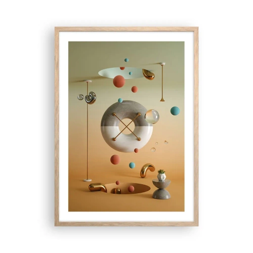 Plakat i ramme af lyst egetræ - Alt kan ske - 50x70 cm