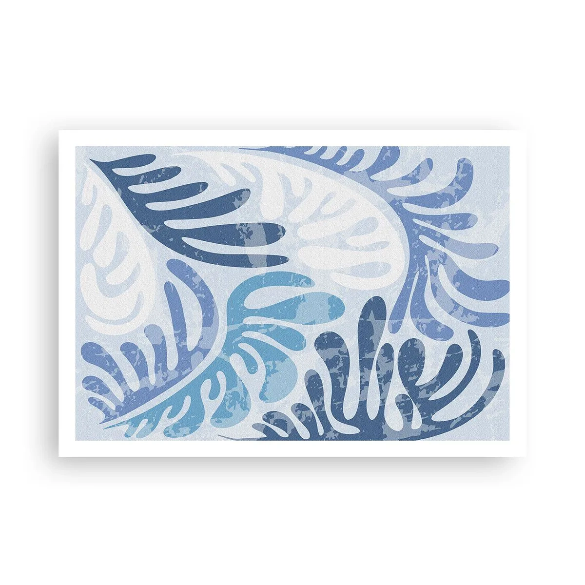 Plakat - Blå bregner - 100x70 cm