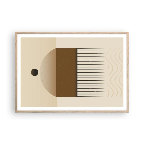 Plakat i ramme af lyst egetræ - Forskellige stater - 100x70 cm