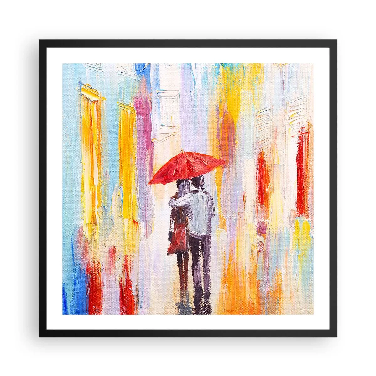 Plakat i sort ramme - Lad det regne mere - 60x60 cm