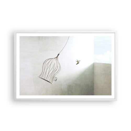 Plakat i hvid ramme - I sit elementet - 91x61 cm