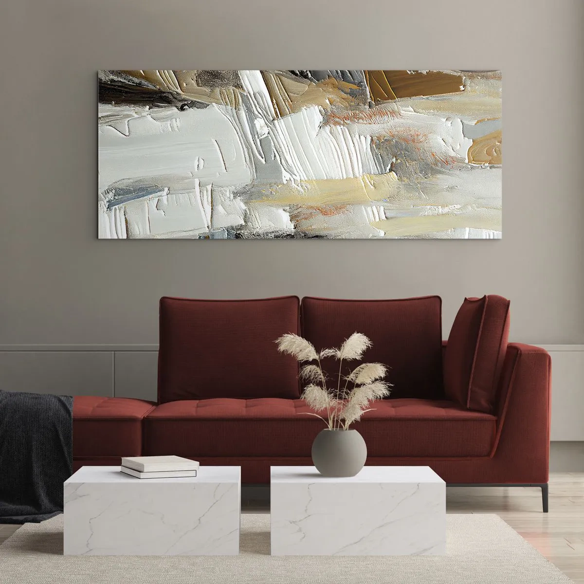 Billede på glas - Farverige lagdelinger - 100x40 cm