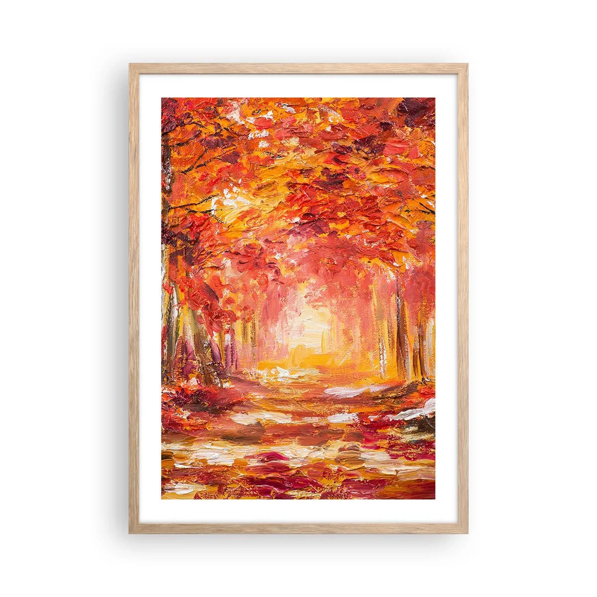 Plakat i ramme af lyst egetræ - Kobberskov - 50x70 cm