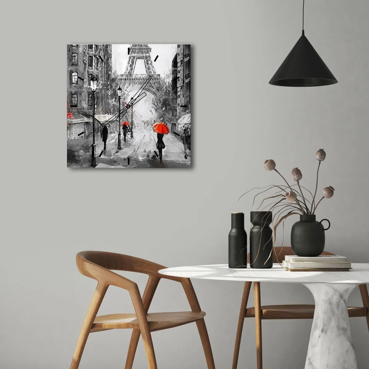 Vægur, Uret - Alle veje fører til den - 30x30 cm