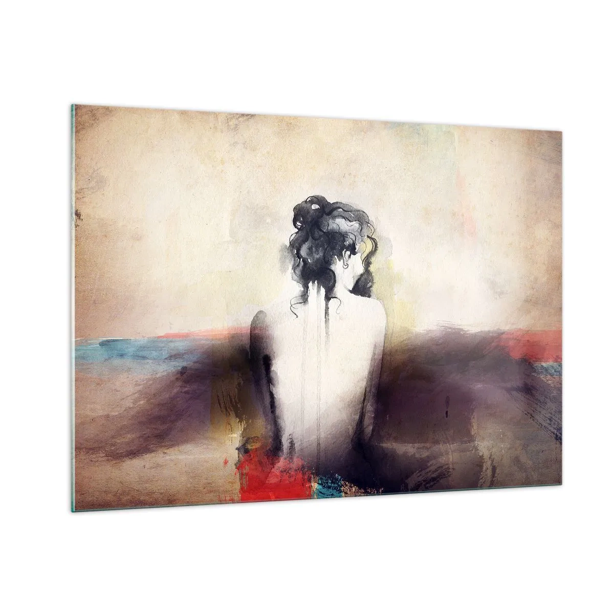 Billede på glas - Glatte linjer, ovale former - 100x70 cm