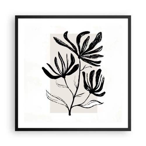 Plakat i sort ramme - Skitse til et herbarium - 60x60 cm
