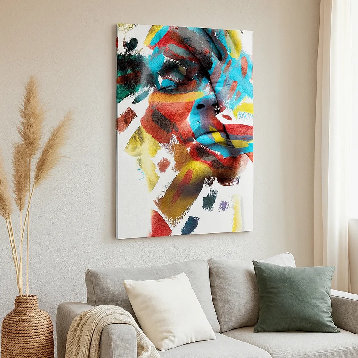 Lærredstryk - Billede på lærred - Farverig personlighed - 50x70 cm