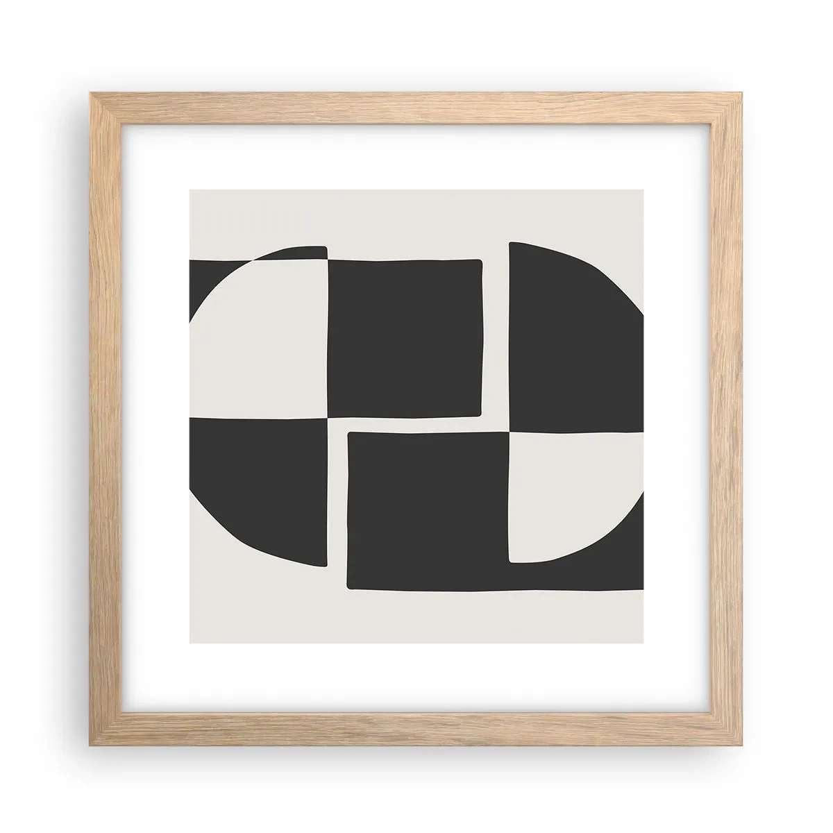 Plakat i ramme af lyst egetræ - Antitese - syntese - 30x30 cm