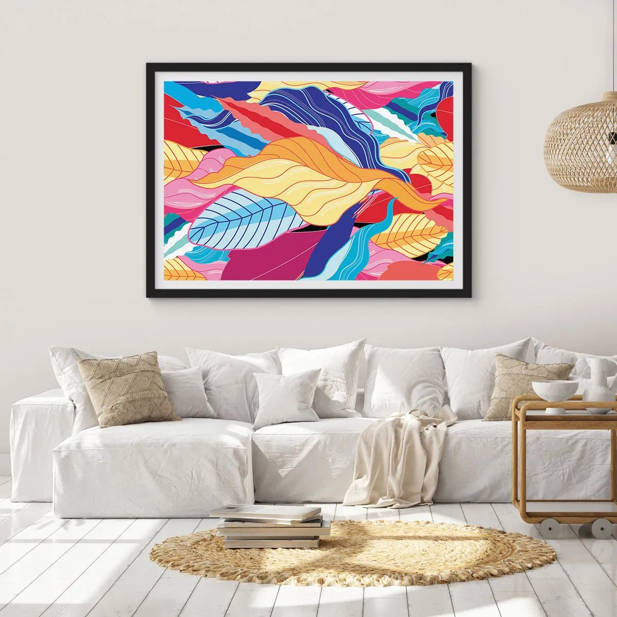 Plakat i sort ramme - Et farverigt rod - 100x70 cm