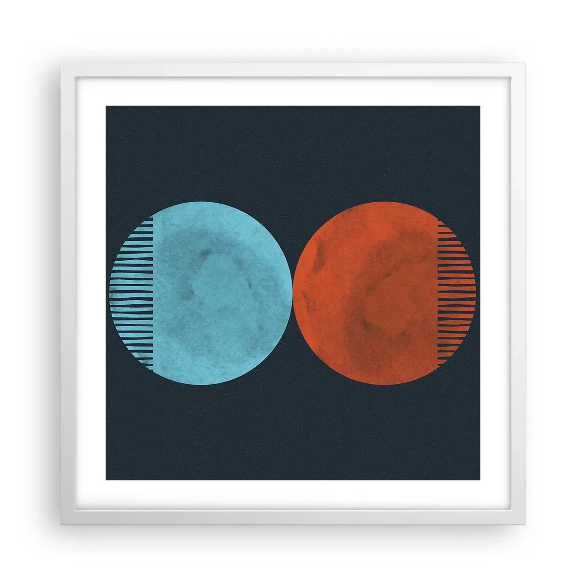 Plakat i hvid ramme - Kun geometri? - 50x50 cm