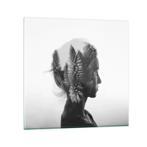 Billede på glas - Dame af fyrreskoven - 50x50 cm