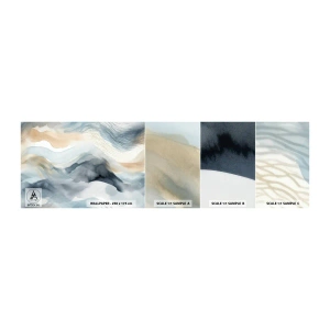 Fototapet Prøve Standard Eco - Abstraktion af sne og tåge - Stykke, Akvarel, Minimalisme - 100x30 cm