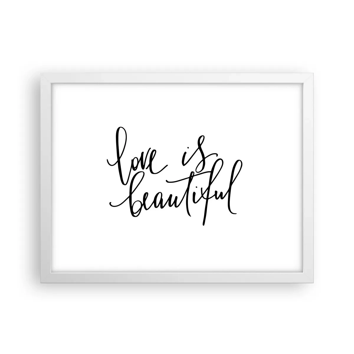 Plakat i hvid ramme - Læs og gentag - 40x30 cm