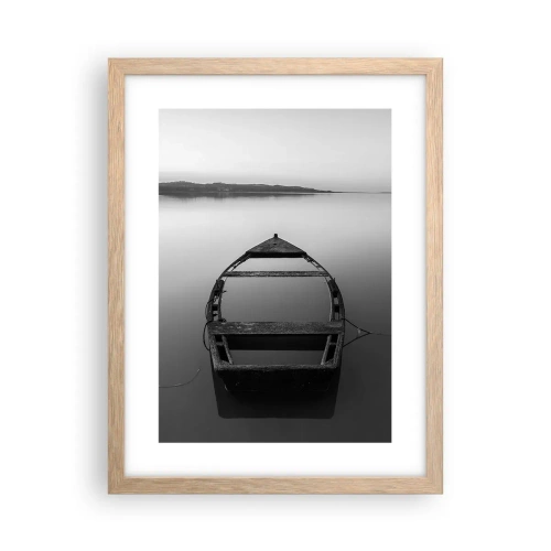 Plakat i ramme af lyst egetræ - Længsel og melankoli - 30x40 cm